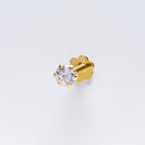 Ear Piercing with Claw-set Cubic Zirconia Ellen
