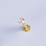 Ear Piercing with Claw-set Cubic Zirconia Ellen