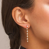 Pendientes Oro 9kt largos con circonitas Odila