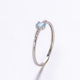 AQUAMARINE AND DIAMOND RING BIRGIT