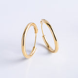 EARRINGS HOOP GOLD SMOOTH VIOLET 20MM