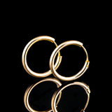 EARRINGS HOOP GOLD SMOOTH VIOLET 20MM