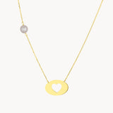 HEART NECKLACE WITH PEARL