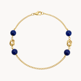 PULSERA BOLAS DE LAPISLAZULI Y ESLABON TORNEADO