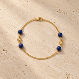 PULSERA BOLAS DE LAPISLAZULI Y ESLABON TORNEADO