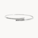 Pulseira rígida com pontas cruzadas e zircónias