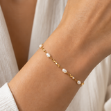 LINK BRACELET WITH BAROQUE PEARLS