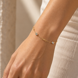 PULSERA INFINITOS Y ANILLAS BICOLOR