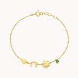 PULSERA CHARMS CON CIRCONITA VERDE