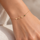 PULSERA CHARMS CON CIRCONITA VERDE