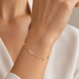 PULSERA BICOLOR AROS ENTRELAZADOS