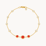 PULSERA CON CIRCONITAS Y ESMALTE ROJO