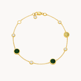 PULSERA CON CIRCONITAS Y ESMALTE VERDE