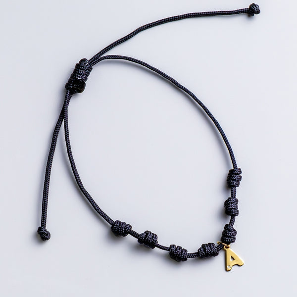 MACRAME INITIAL BRACELET WITH DIAMOND