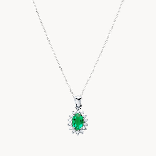 DIANE EMERALD AND DIAMOND PENDANT