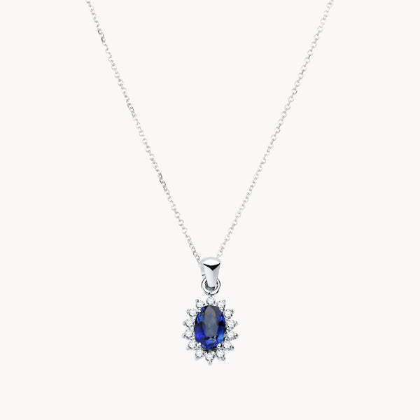 DIANE SAPPHIRE AND DIAMOND PENDANT