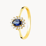 DIANE SAPPHIRE AND DIAMOND RING