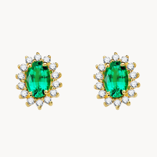 DIANE EMERALD AND DIAMOND EARRINGS