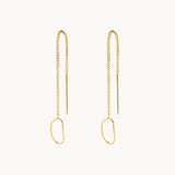 LONG CHAIN EARRINGS OVAL SHAPE