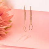 LONG CHAIN EARRINGS OVAL SHAPE