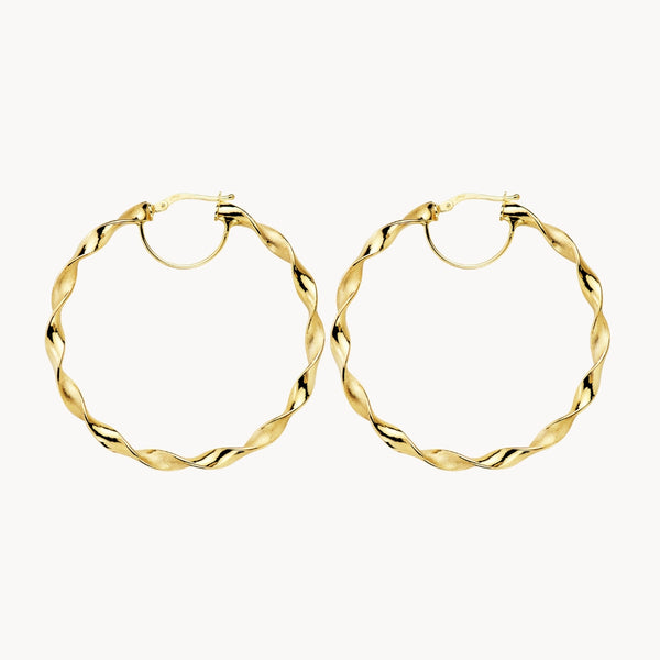 TWISTED EFFECT HOOP EARRINGS 46MM