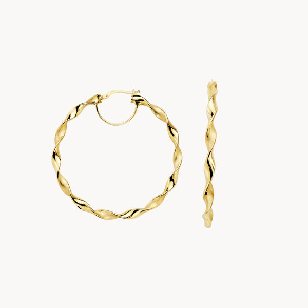 TWISTED EFFECT HOOP EARRINGS 46MM