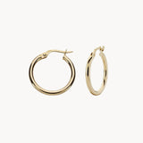 ROUND TUBE GOLD HOOP EARRINGS 19MM