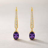 Earrings with Amethyst and Zirconia Geraldine