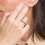 Anillo oro 18 kilates amatista y circonitas Nur