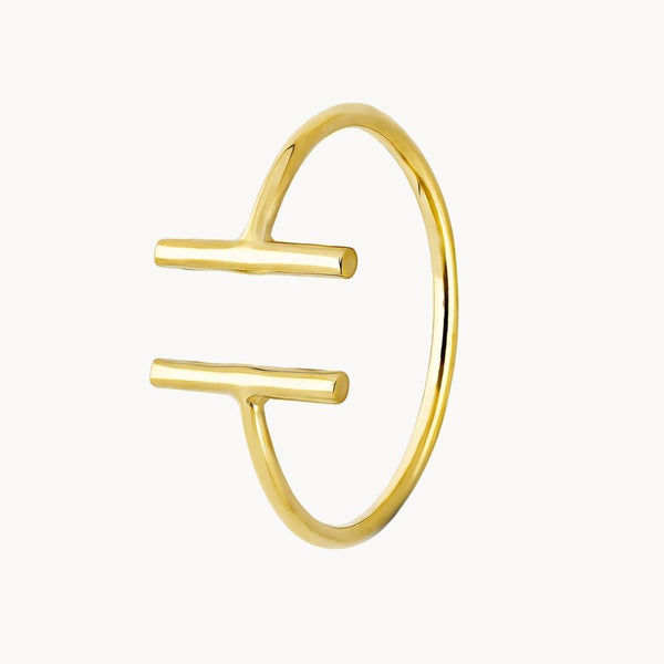 Anillo abierto Oro 18kt barras Yaffa