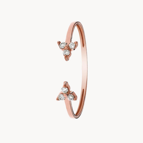Anillo abierto Oro rosa 18kt con diamantes Iris