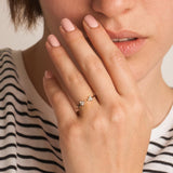 Anillo abierto Oro blanco 18kt diamantes Iris