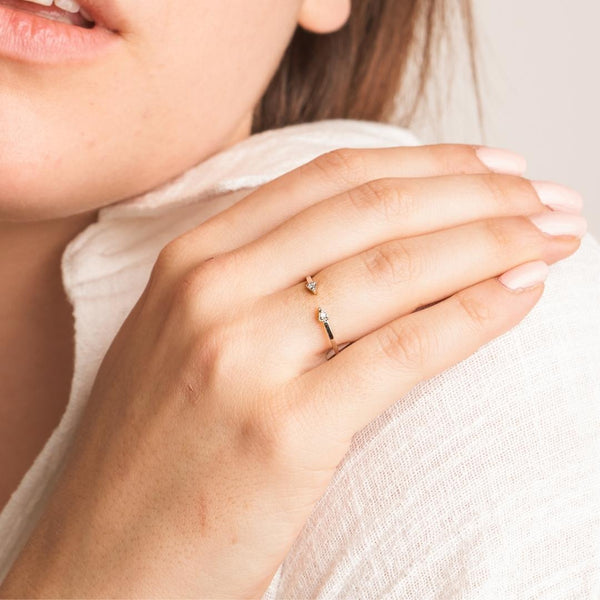 Anillo abierto Oro blanco 18 kilates con diamantes Milana