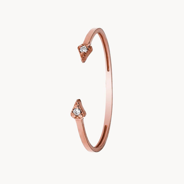 Anillo abierto Oro rosa 18kt con diamantes Milana
