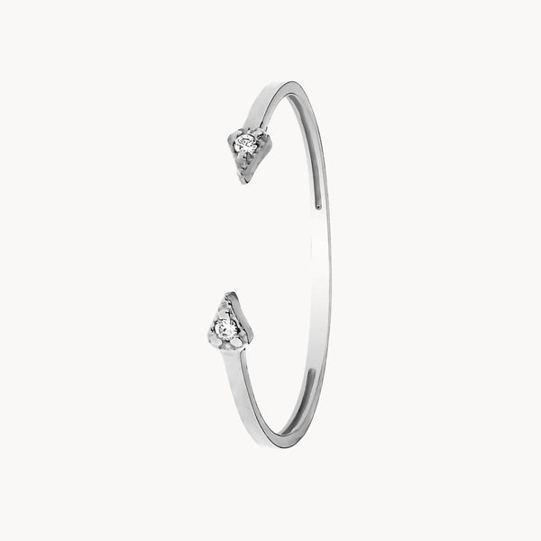 Anillo abierto Oro blanco 18kt con diamantes Milana