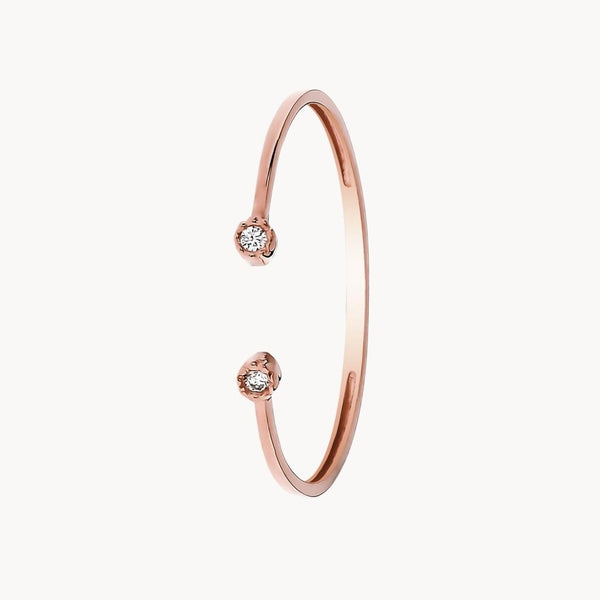 Anillo abierto Oro rosa 18kt diamantes Penelope