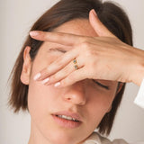 Anillo abierto Oro 18kt con topacios azules Usha