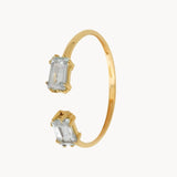 Anillo abierto Oro 18kt con topacios azules Usha