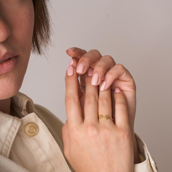 Anillo abierto Oro 18 kilates manos de Fatima