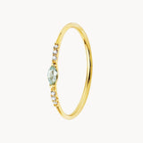 Anillo Oro 18kt aguamarina y diamantes Ayane