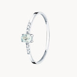 Anillo Oro blanco 18kt aguamarina y diamantes Birgit