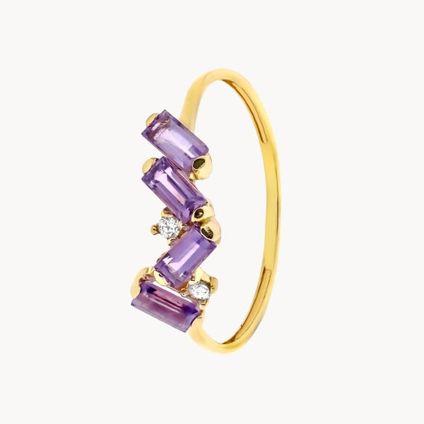 Anillo Oro 18kt amatistas y circonitas Tahlia