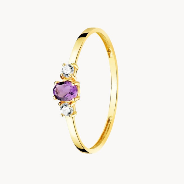 Anillo oro 18kt amatista y circonitas Nur