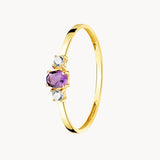 Anillo oro 18kt amatista y circonitas Nur