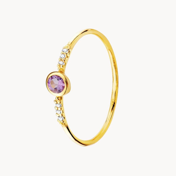 Anillo Oro 18kt amatista y diamantes Kader