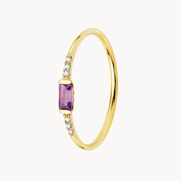 Anillo Oro 18kt amatista y diamantes Ottilie