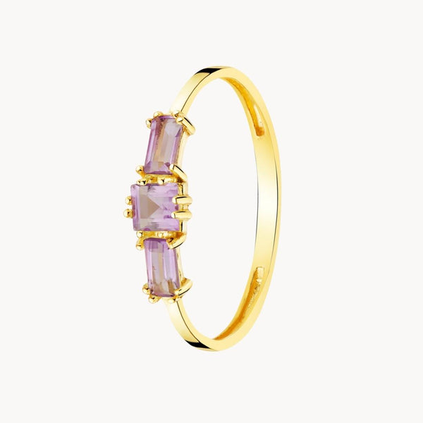 Anillo Oro 18kt con amatistas Agathe