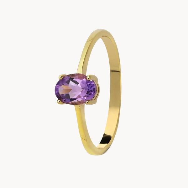 Anillo Oro 18kt con amatista Stella