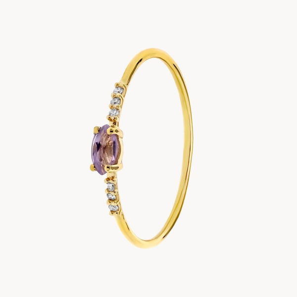 Anillo Oro 18kt amatista Y Damantes Anne