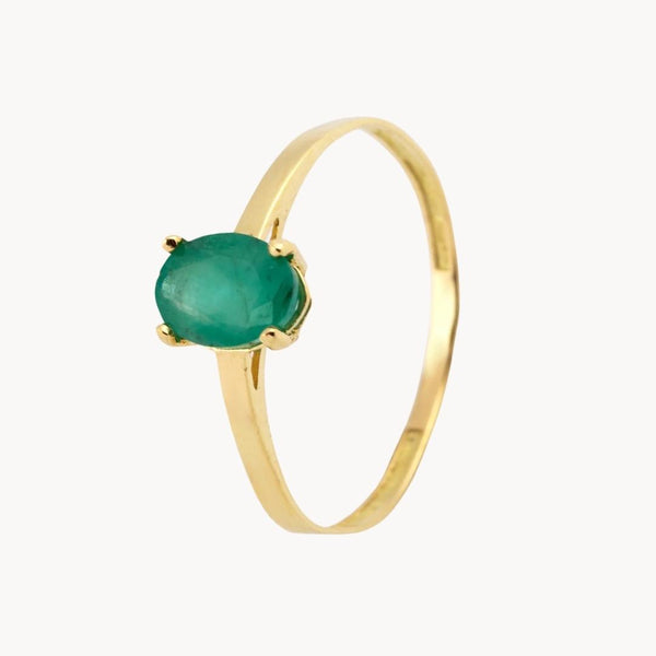 Anillo Oro 18 kt con esmeralda Nunzia